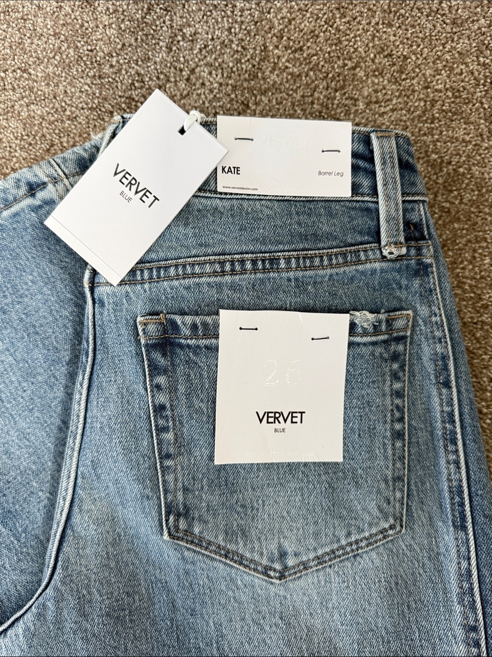 VERVET by Flying Monkey 🐵 Kate Barrel-Leg Jeans (Medium Wash) - Picture 4 of 6
